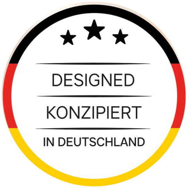 Designed und konzipiert in Deutschland